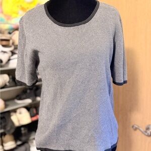 JEANNE PIERRE Women's Gray Top with Black Accents